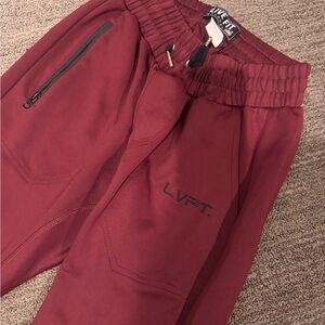 Mens Live Fit Burgundy Jogger Sweatpants